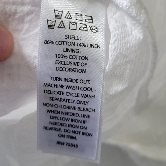 Lucky Brand White & Blue Sleeveless Tiered Boho Linen Blend Smocked Maxi Dress - Picture 10 of 10